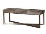 Rizzo Grey Hide Bench Stool
